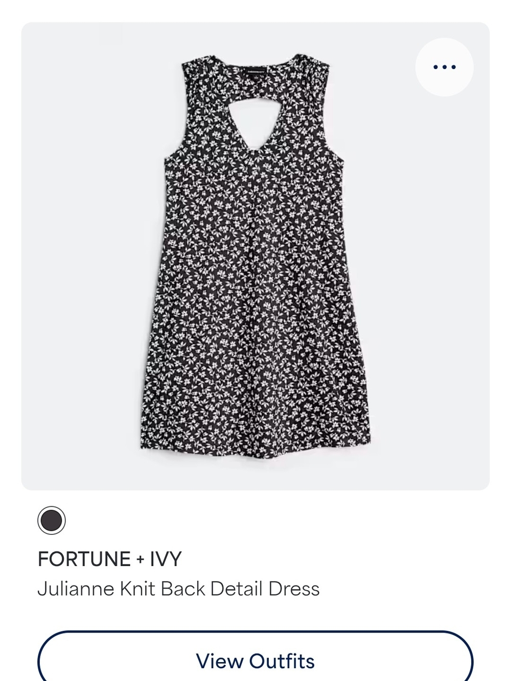 Fortune + Ivy Black Floral Keyhole Knit Dress